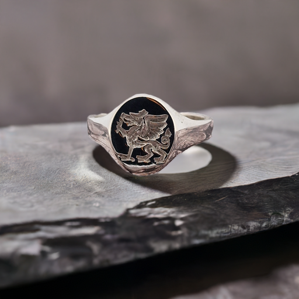 Welsh Dragon Silver Signet Ring β Cymru Heritage Jewellery | National Symbol of Wales